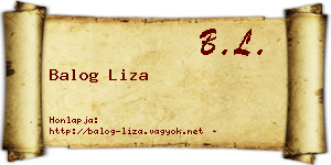 Balog Liza névjegykártya