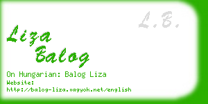 liza balog business card